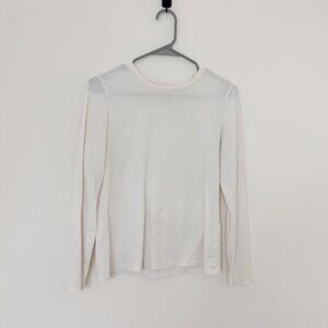 Lord & Taylor White Cotton Blend Long Sleeve T-Shirt